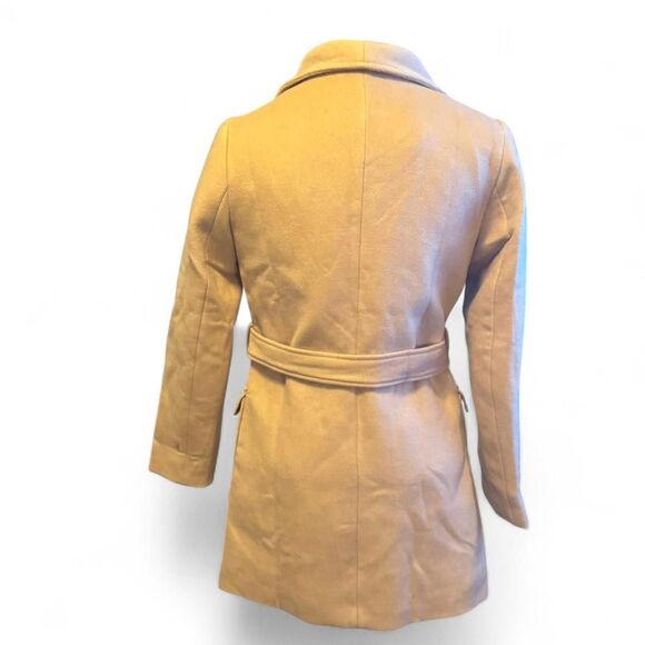 Allegra K Women XS Camel Wool Blend Belted Double Breasted Winter Coat NWT - Picture 3 of 7